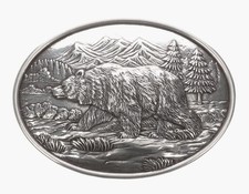 Nocona Men's Oval Grizzly Belt Buckle