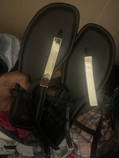 Time and Tru Black Sandals, Size 9 with Buckle Strap Summer Classic