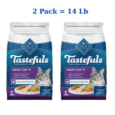14 Lb-Blue Buffalo Tastefuls Adult Cat 7 Dry Food- Natural, Chicken Brown Rice