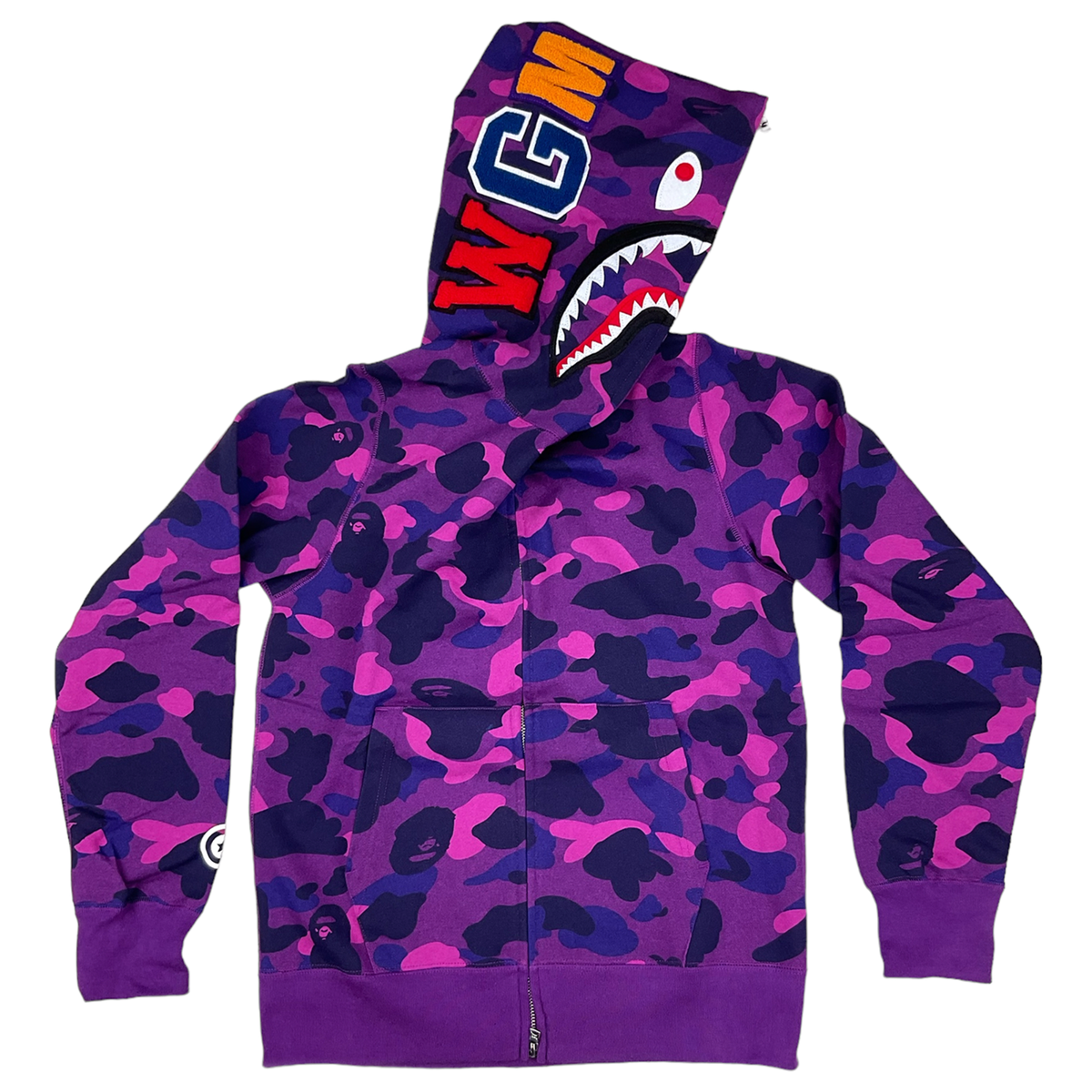 BAPE Color Camo Shark WGM Hoodie Sweatshirt Purple A Bathing Ape