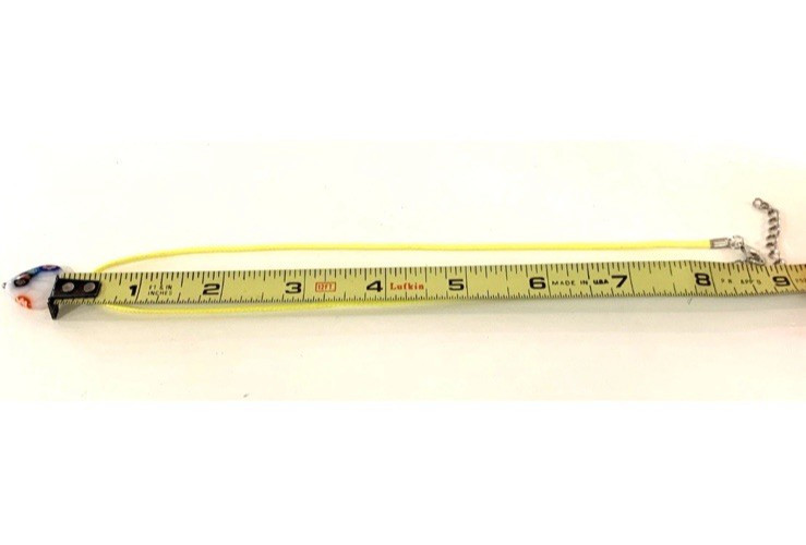 Two Millefiori Murano Style Glass Pendant Necklaces~Beaded~Yellow Cord~Handcraft