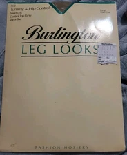 Burlington Leg Looks 562 Sheer Wild Rice LONG Tummy Hip Control Top Pantyhose
