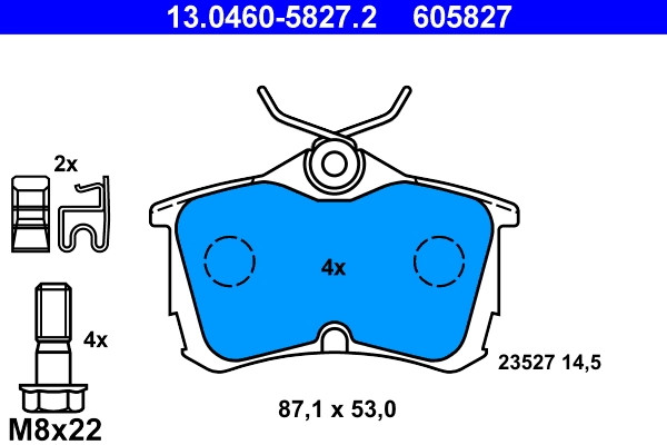 Bremsscheiben-BremsbeläGe-Kit ATE 13.0460-5827.2 Honda 43022-S1A-E03-image