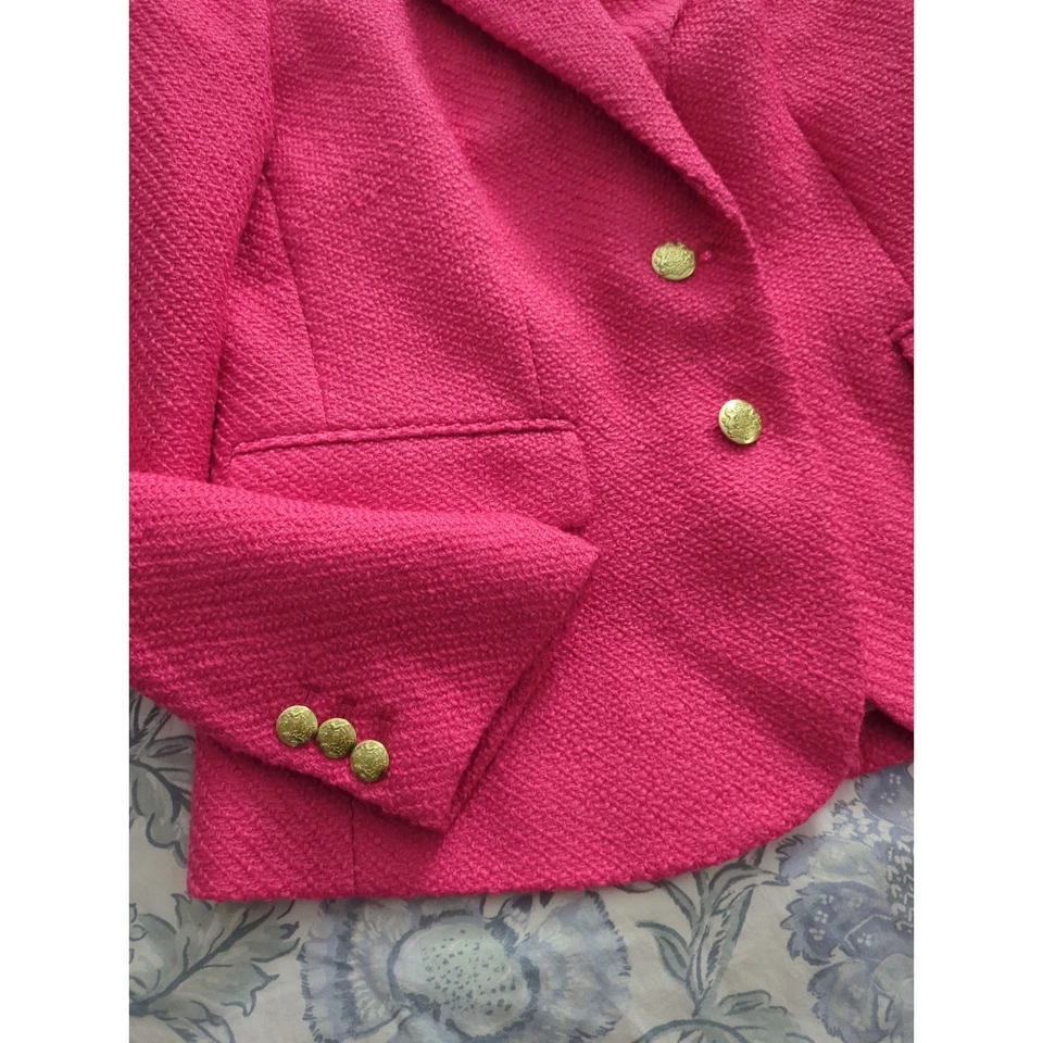 J Crew Fuschia Tweed School Boy Blazer NWT  - Image 3 of 4