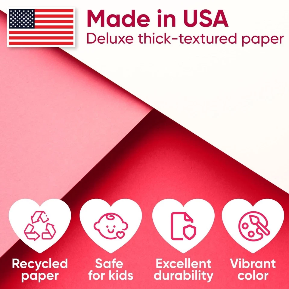 12" x 1200" (100 ft) Valentine's Day Kraft Paper Rolls Set, 45 Lbs - Red, Pin... - Image 4 of 4