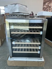 Yeego 24" Dual Zone Black Wine Cooler Refrigerator Freestanding/Built-in w/Door