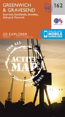OS ACTIVE 162 GREENWICH & GRAVESEND by Ordnance Survey Map Self Help Business