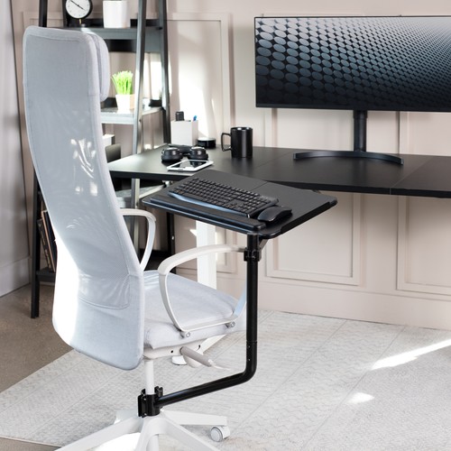 VIVO Office Chair Mounted 26 x 12 inch Full Motion Keyboard and Mouse Tray - 第 2/8 張圖片