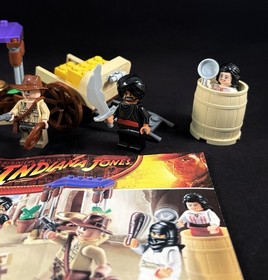 Lego Indiana Jones Set 7195 Ambush in Cairo 100% Complete with 4 Mini-figures!