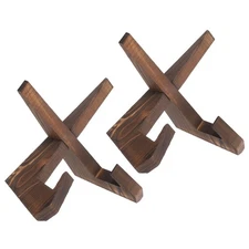 2Pcs Wooden Plate Stands for Display 6.5 Inch Display Holder Dark Brown