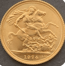 1974 Elizabeth II Full Gold Sovereign Coin