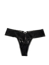 Victoria's Secret The Lacie Lace Thong Panty Black
