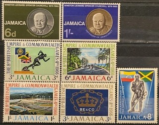 Jamaica MH Scott 252 258 Churchill Commonwealth & Jamaican Letter 1966 VF Sets