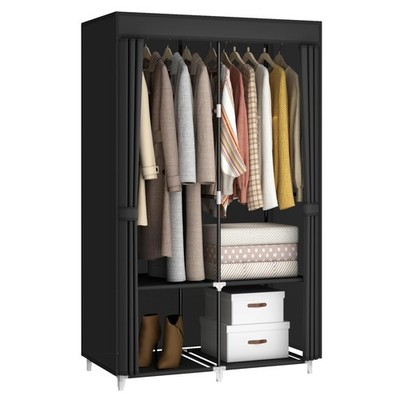 Portable Closet Wardrobe for Small Room, 35-Inch Clothing Organizer Storage R...