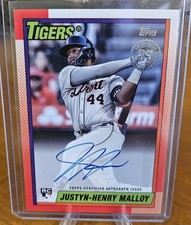 2025 Topps Series 2 1990 Topps Baseball Autographs Justin Henry Malloy RC Auto