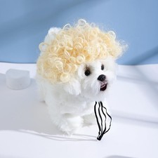 Spa Day Dog Cat Costume Cosplay Wig Curly Hair Pet Wigs Halloween Parties