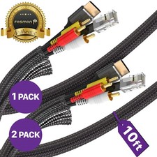 Fosmon 10ft Cord Protector, Cable Management Sleeve Protect Cat From Chewing