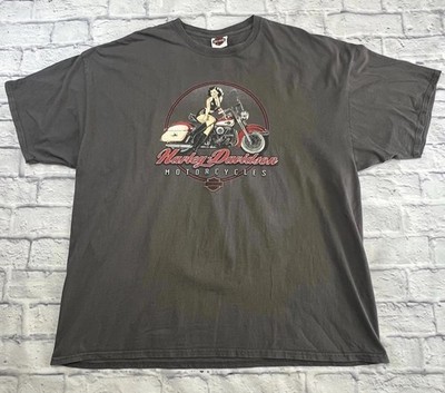 Harley Davidson T Shirt 3XL Casper Wyoming Deluxe Pin Up Grey Cowboy Horse