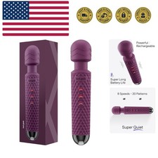 Handheld Cordless Personal Wand Massager   Waterproof, USB Rechargeable, 20 V...
