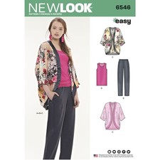 NEW LOOK 6546 Sewing Pattern Misses Women Kimono, Top, Pants 6-24  *10% OFF*