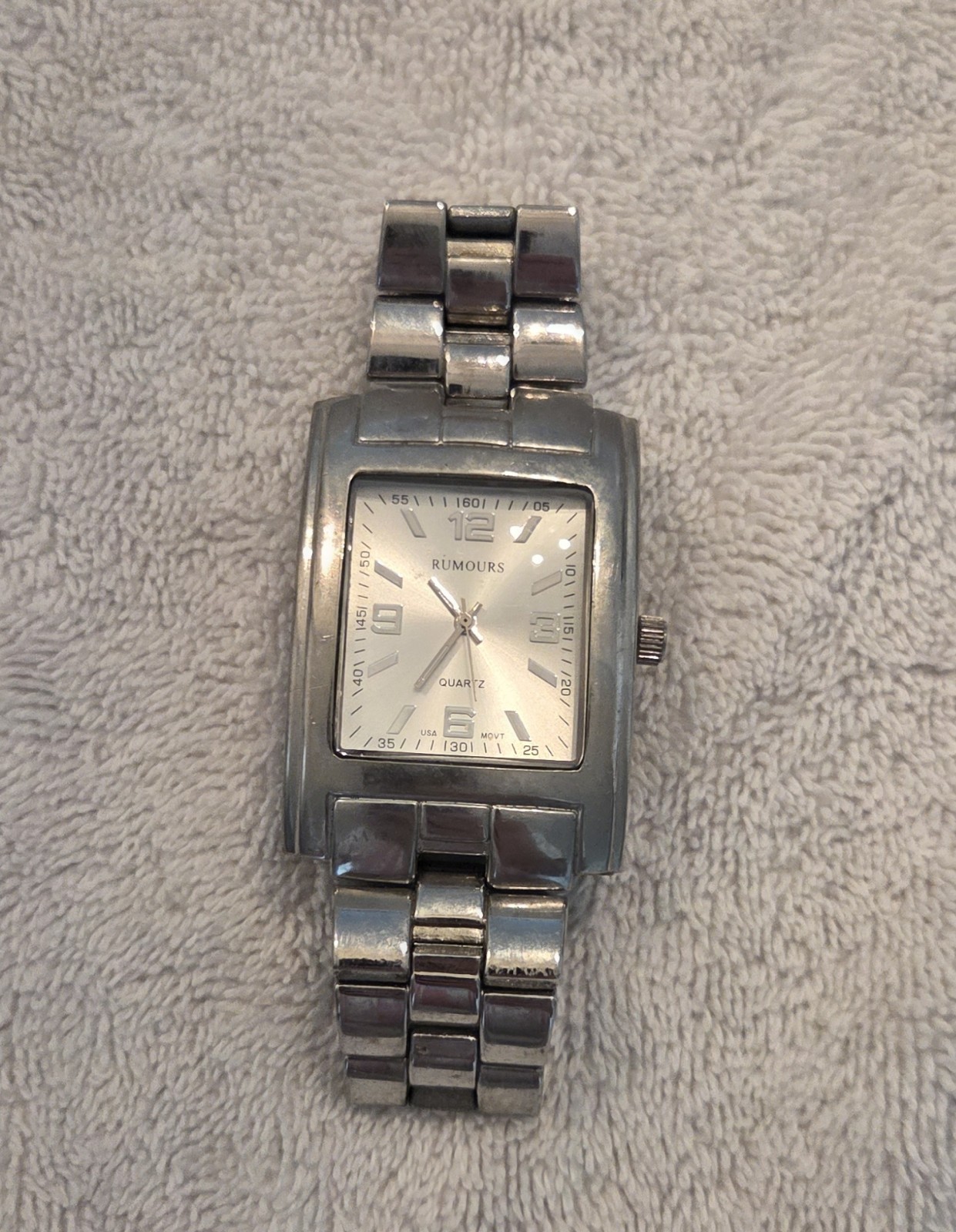 Rumours Rectangular Silver-Tone Quartz Watch – St… - image 1