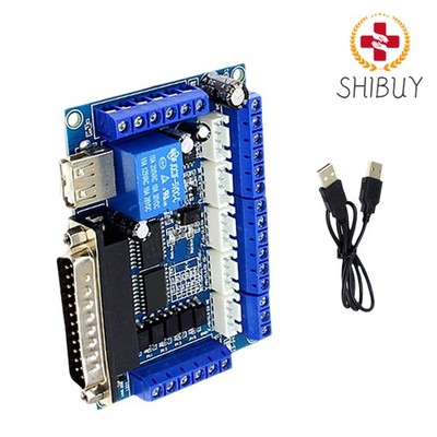 Blue 5Axis CNC Interface Adapter Breakout Board for Mach3 Stepper Motor Driver