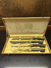 ELDAN 4 Piece Carving Knife Set In Box Mid Century Stainless Steel