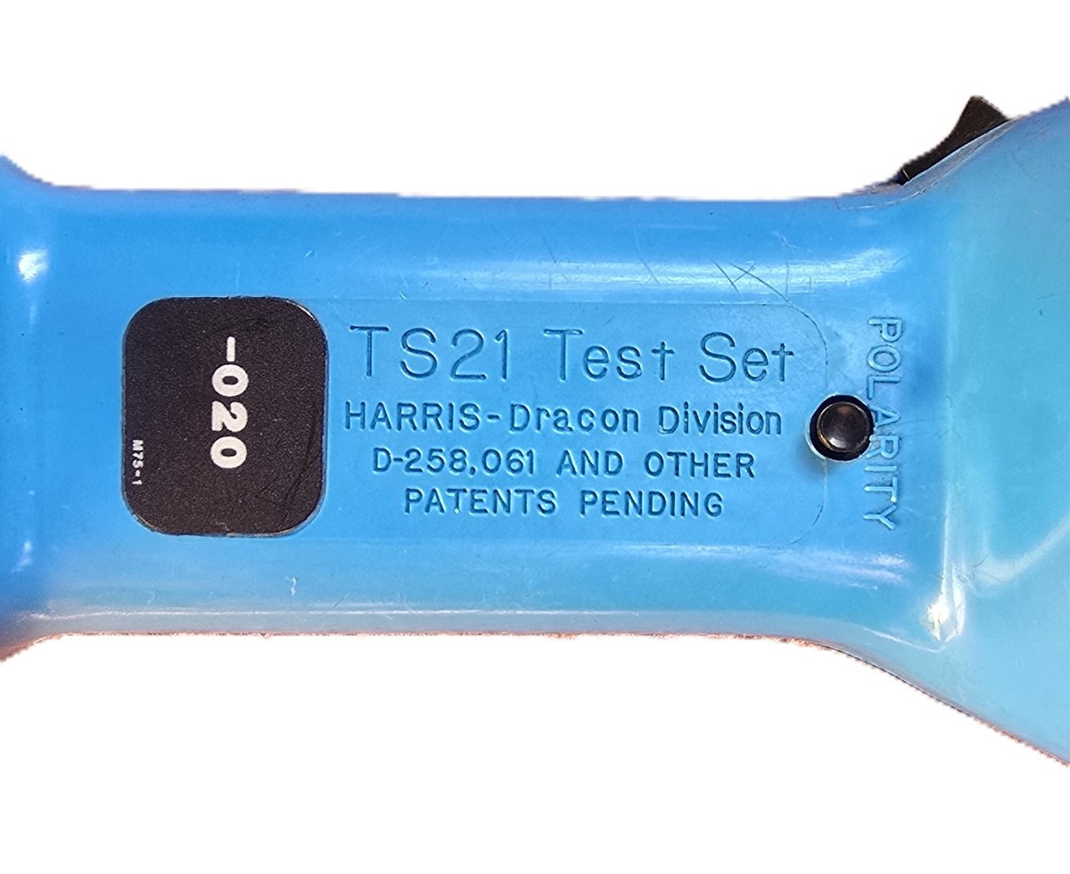 Harris Dracon TS21 Blue Test Set Lineman Handset Phone Vintage