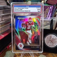 Panini 2021 Prizm Draft Picks CeeDee Lamb Red/White/Blue Rookie #48 PGS 10