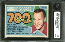 1968-69 1968 OPC O-PEE-CHEE HOCKEY PUCK STICKERS CARD~#22~GORDIE HOWE~KSA 9 MINT