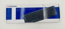 VERBATIM SLIMLINE CORDED USB KEYBOARD BLACK WITH CABLE CONNECTIVITY USB 2.0