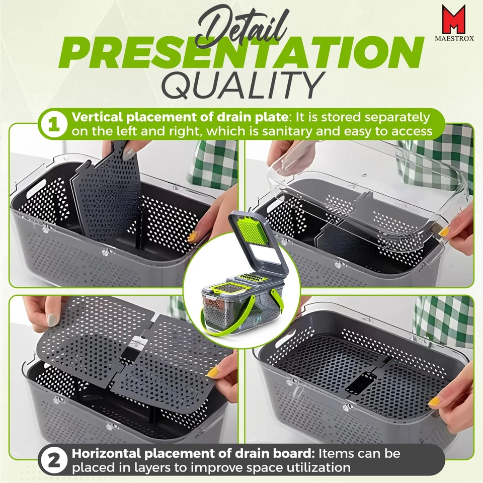 Picadora de verduras multifuncional | Preparación de comida fácil y rápida con caja de almacenamiento Foto 3 de 4