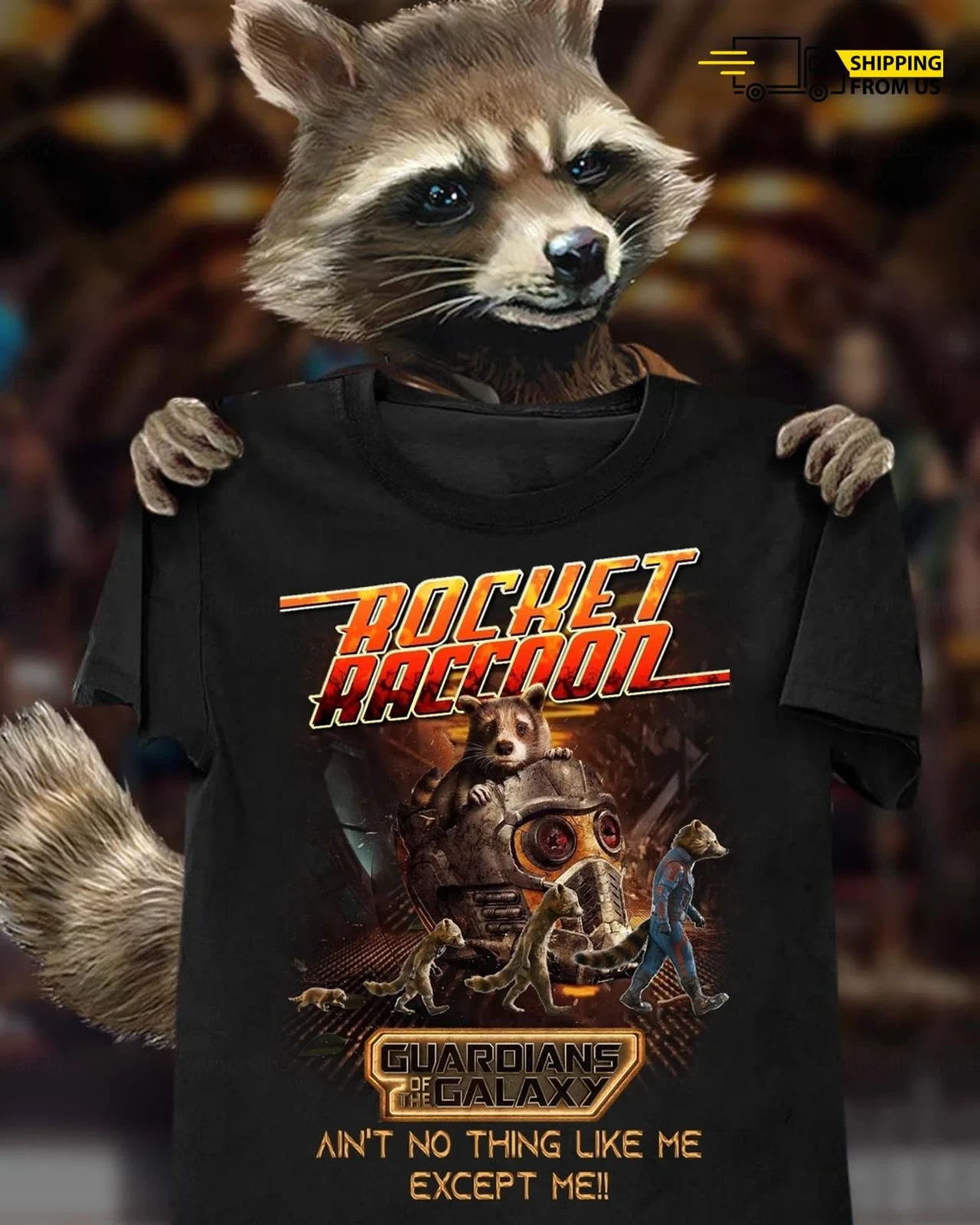 Rocket Raccoon Guardians of the Galaxy T-Shirt Men