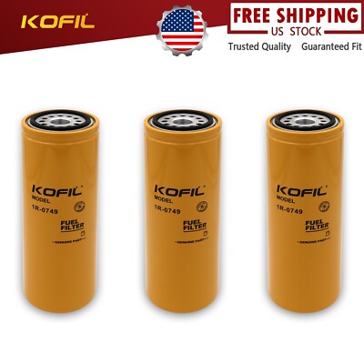 3Pcs New Filter For CAT 1R-0749 Fuel Filter For CATERPILLAR 1R0749