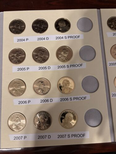 2000 - 2008 SACAGAWEA $1 P-D-S BU/ROLLS, SATIN PROOFS-35 COINS IN LITTLETON BOOK - Picture 4 of 5