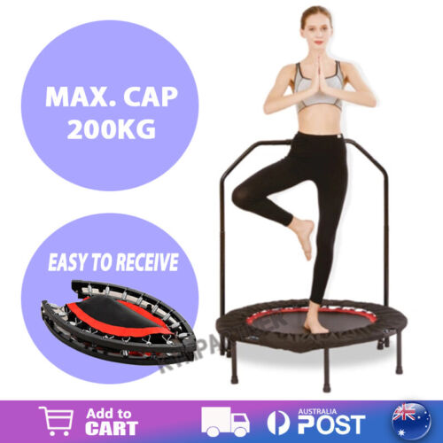 40'' Foldable Mini Trampoline Safety Gym Cardio Fitness Exercise - Picture 1 of 12