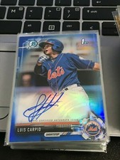 Luis Carpio 2017 Bowman Chrome Prospect Auto Blue Refractors mets #/150! al1
