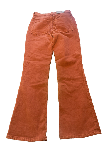 Madewell Corduroy Women's Jeans Cali Demi Bootcut Pants Rust Orange Size 24 - Picture 2 of 3