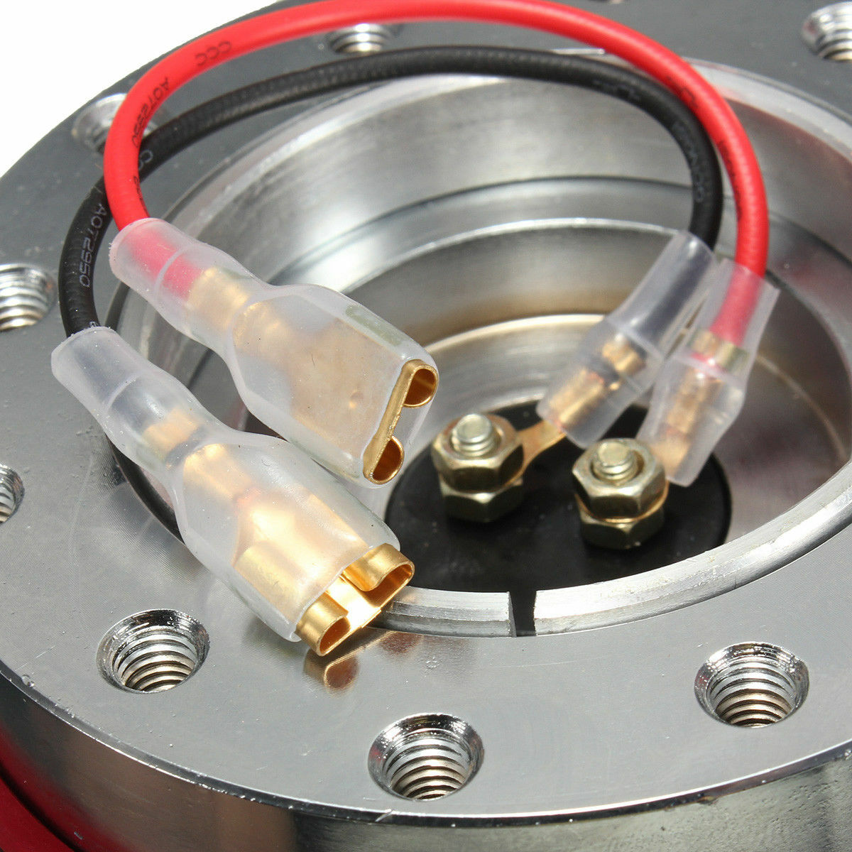 Ball Bearing Detachable Red Steering Wheel Quick Release Extension Hub