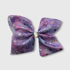 Jojo Siwa Girls 7in. Iridescent Purple Bow with Stars Hair Clip NEW