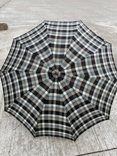 Vintage Japanese Plaid Umbrella w/ Clear Handle NL