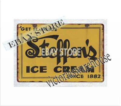 poster cafe bar online Steffen's Ice Cream metal tin sign