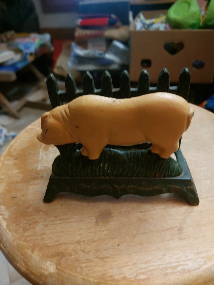 portalettere Portatovaglioli 🐷 Maiale Ghisa Maialino staccionata Maiale 🐖 - Immagine 2 di 4