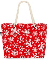 Void Tasche Schneeflocken Weiss Rot Winter Weihnachten Geschenkpapier
