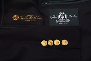 Brooks Brothers Country Club Loro Piana S120s Wool Black Sport Coat Jacket 46R