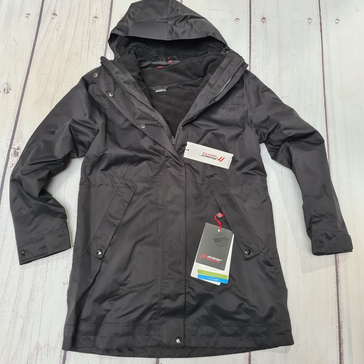 maier sports Jacke Damen Mantel Schwarz (4 261) 42 NEU