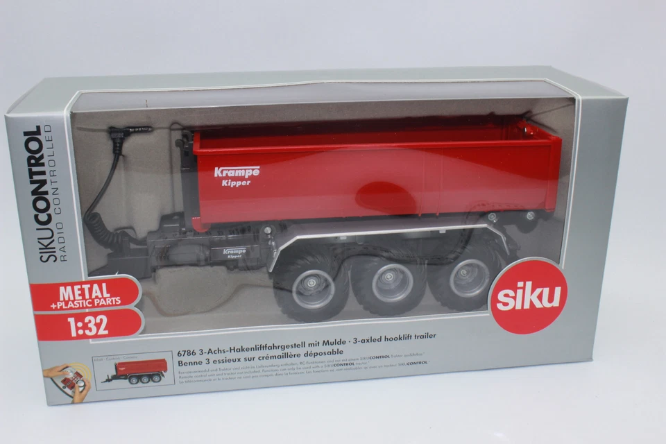 Siku 6786 Krampe 3 Axle Hooklift Chassis + Container Control Tipper 1:32 RC - Image 3 of 4