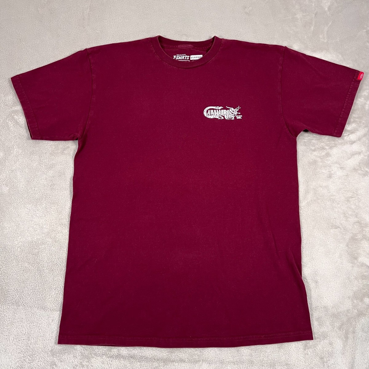 Vans Shirt Mens Medium Burgundy Red Caballero Dragon Vintage Graphic  Classic Fit