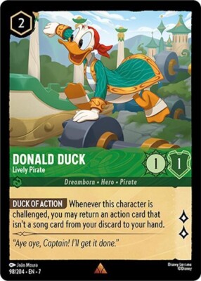 Disney Lorcana Archazia's Island - 98 Donald Duck Lively Pirate - Rare Non  Foil | eBay