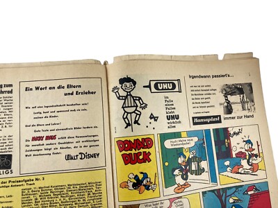 Vintage UHU / Hansaplast Advertising 1961 in Walt Disney's Mickey Mouse Booklet MMK